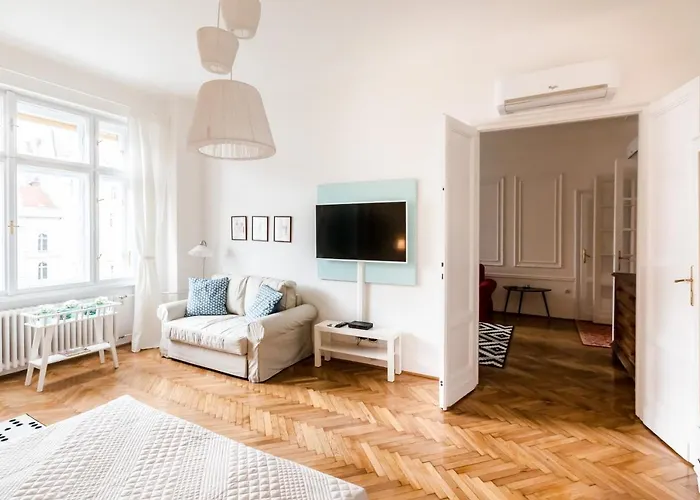 Golden Esthetic With Red Sofa Apartment